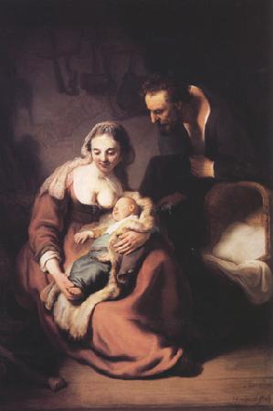 REMBRANDT Harmenszoon van Rijn The holy family (mk33) oil painting picture